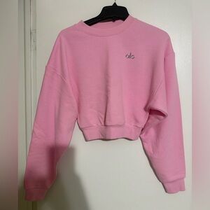 ALO Yoga Women's Blush Pink Cropped Hoodie
